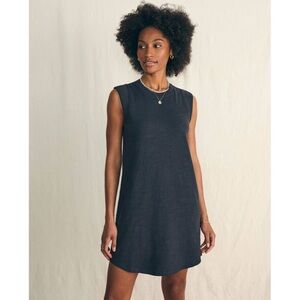Faherty Sunwashed Slub Muscle Dress in Washed Black
